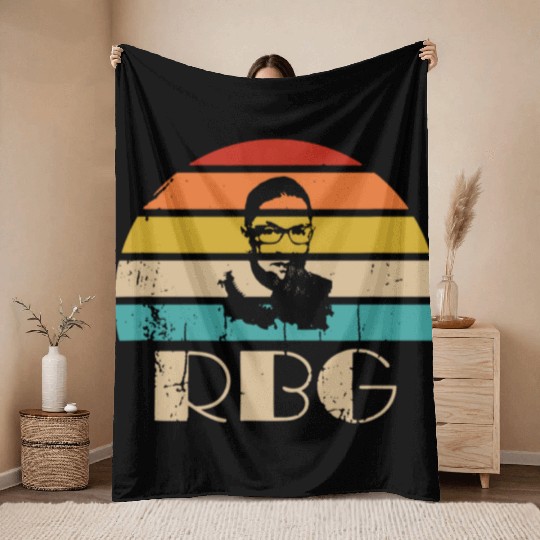 Vintage Notorious RBG Throw Blankets Ruth Bader Ginsburg