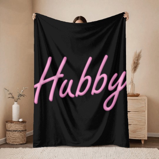 Hubby Neon - Pink Throw Blankets