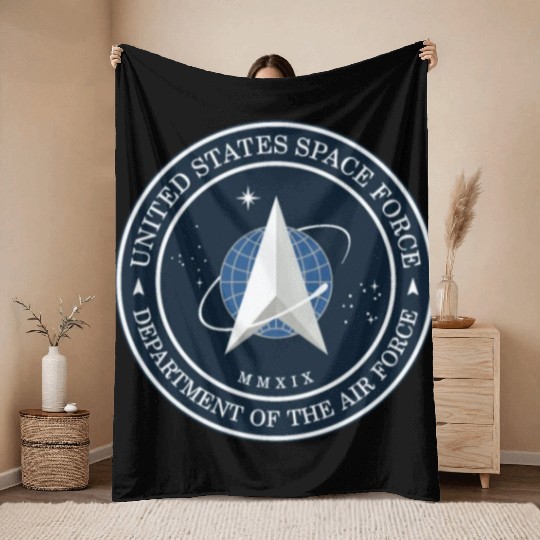 New Space Force Logo 2020 USSF Throw Blankets