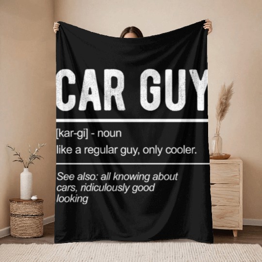 Car Guy Definition Throw Blankets
