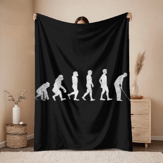 Golf Evolution Throw Blankets
