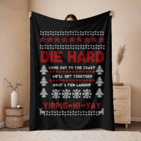 Die Hard Christmas Jumper Throw Blankets
