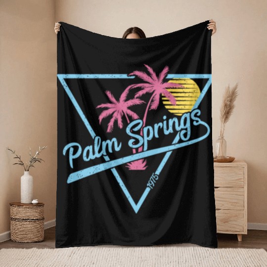 Palm Springs Vintage Retro 1975 Throw Blankets