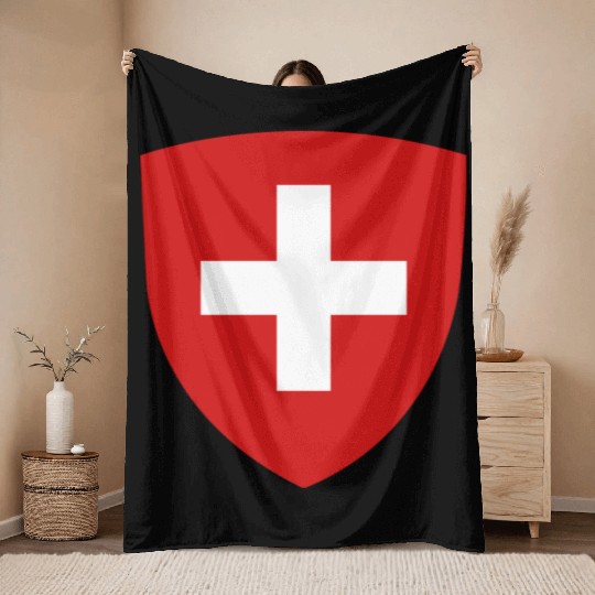Swiss Switzerland Flag Swiss Cross Alps Throw Blankets