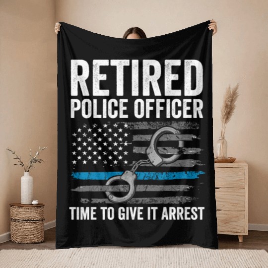 Police Retirement Throw Blankets Retired Police Officer