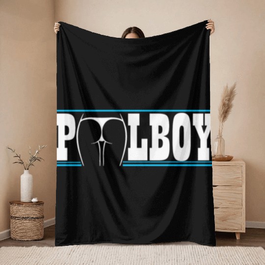 Poolboy Pool Boy, Swimming Pool - Lifeguard gift Throw Blankets