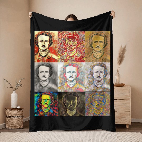 Unique Portrait Reveals Young Edgar Allan Poe Throw Blankets