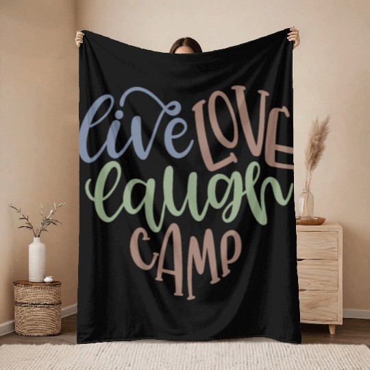 Live Love Laugh Camp RV Throw Blankets