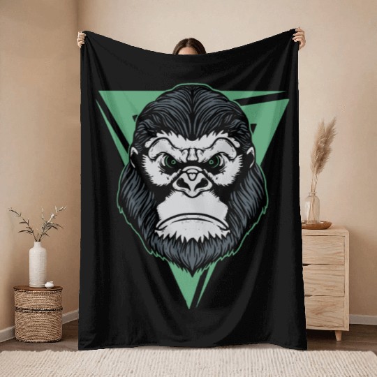 Gorilla Tattoo Art Throw Blankets