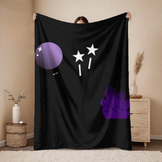 witch magic wand crystal ball tarot crystal cat Throw Blankets