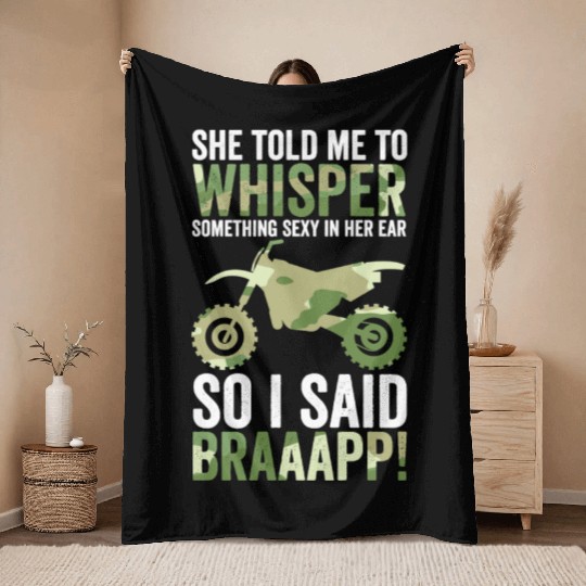 Motocross Dirt Bike Throw Blankets