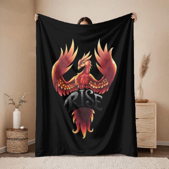Rising Phoenix Throw Blankets