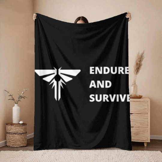 Endure and survive ellie the last of us tlou joel Throw Blankets