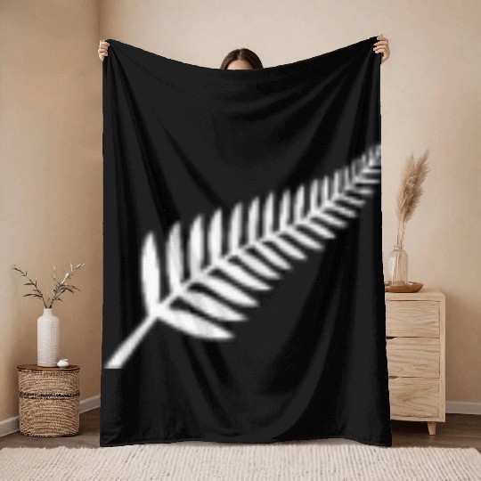 New Zealand's Silver Fern for Kiwis Throw Blankets
