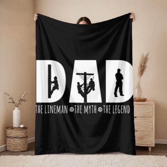 Dad The Lineman The Myth The Legend Granddad | Throw Blankets