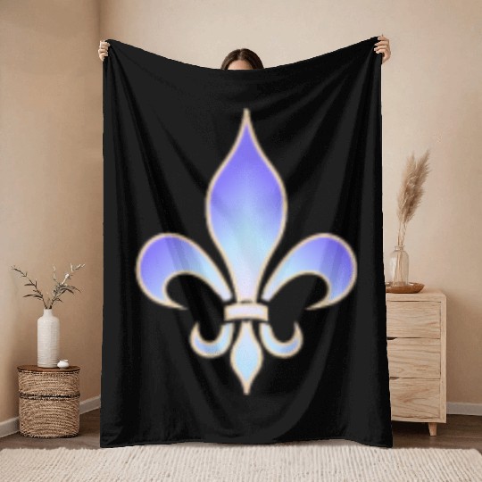 Lily Flower Fleur de Lys Royal Flower Power Roi Throw Blankets