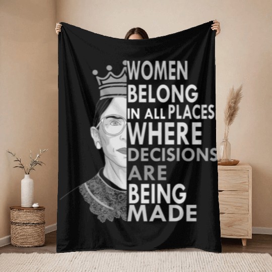 Ruth Bader Ginsburg Throw Blankets