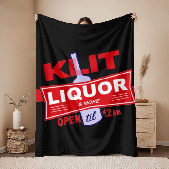 KLIT Liquor parody logo Throw Blankets