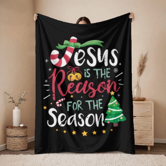 Jesus is the reason for the season Throw Blankets