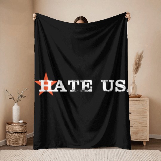 hate us astros Throw Blankets