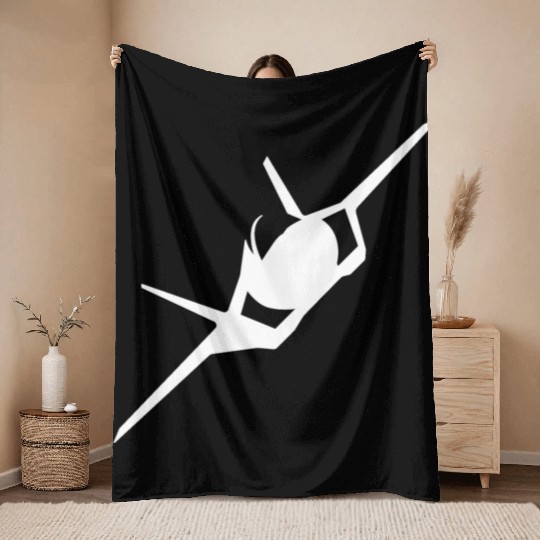 F-35 Lightning II Military Fighter Jet Aircraft Throw Blankets