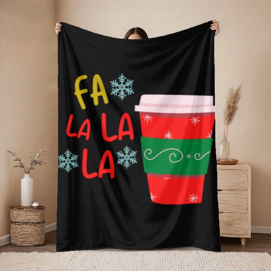 FA La La La Latte Throw Blankets