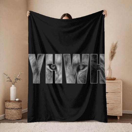 YHWH Yahweh God Lion Gift Throw Blankets
