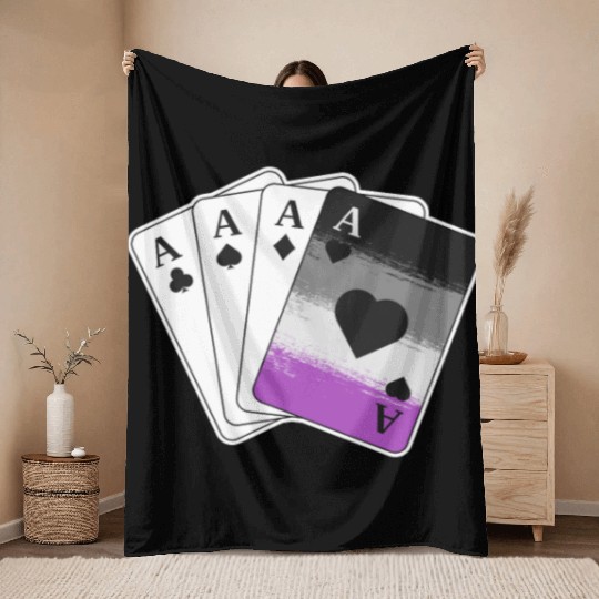 Ace Asexual Pride Gifts Playing Card LGBTQ Pride Throw Blankets