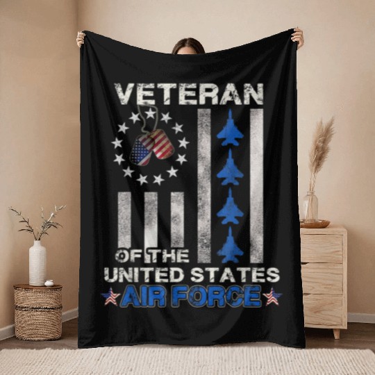 Veteran Of The United States Air Force US Air Throw Blankets