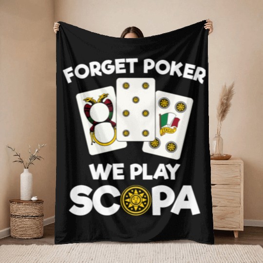Funny Scopa Quote Italian Card Game Throw Blankets