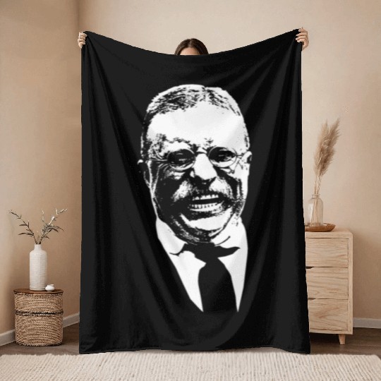 President Teddy Roosevelt Graphic Throw Blankets