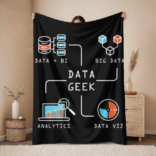 Data Geek Information Analyst Throw Blankets