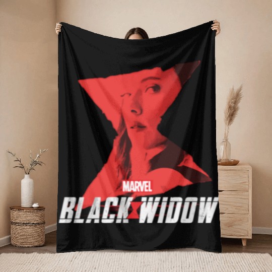 Marvel Black Widow Natasha Romanoff Hourglass Throw Blankets