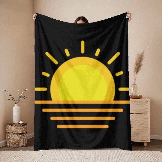 Sun over Ocean Throw Blankets