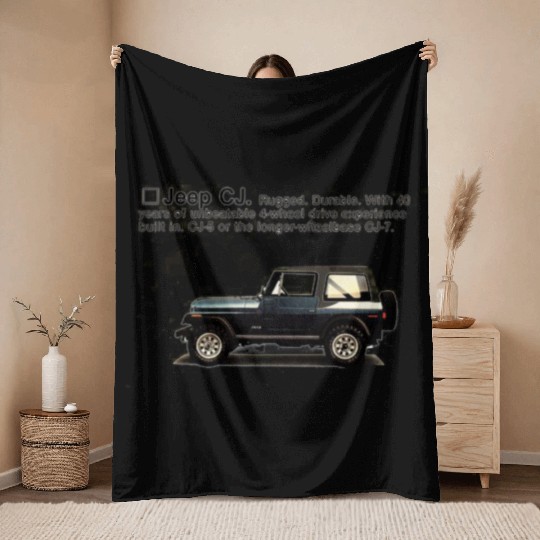 jeep cj Throw Blankets