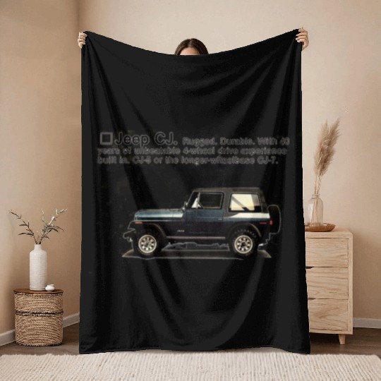 jeep cj Throw Blankets