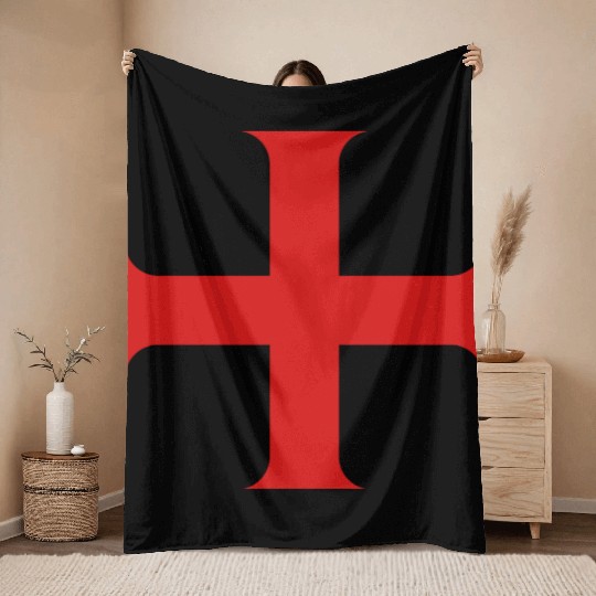 Knights Templar Cross Throw Blankets