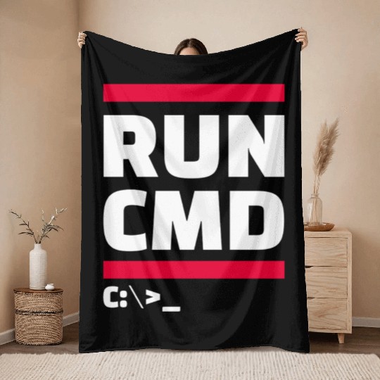 run cmd Throw Blankets