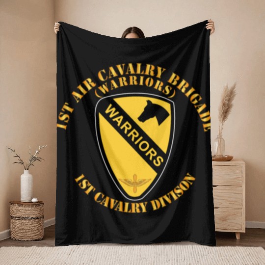 Army 1st Air Cavalry Bde Warriors 1st Cav Division Throw Blankets