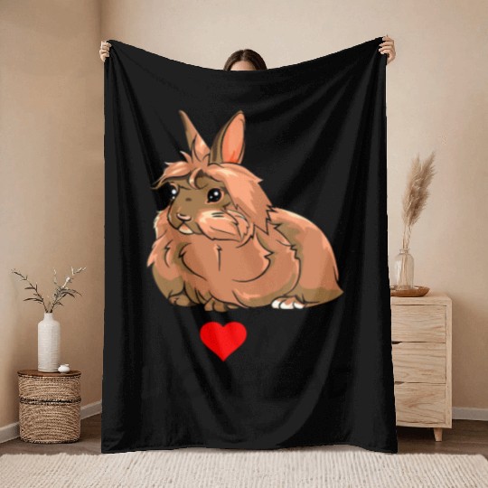 I Love My Red Cinnamon Chestnut Lionhead Rabbit Throw Blankets