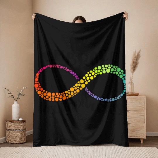 Embrace Neurodiversity Infinity Symbol Throw Blankets