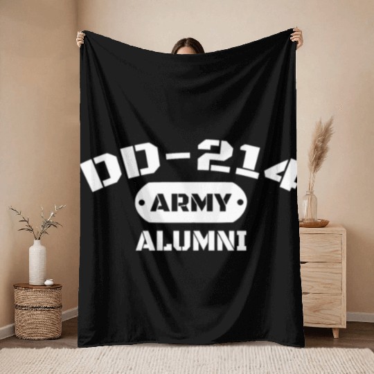 Dd-214 Us Army Alumni Men And Women Throw Blankets