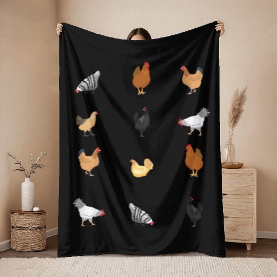 Chicken Lovers Henhouse Farm Chicken Coop Throw Blankets