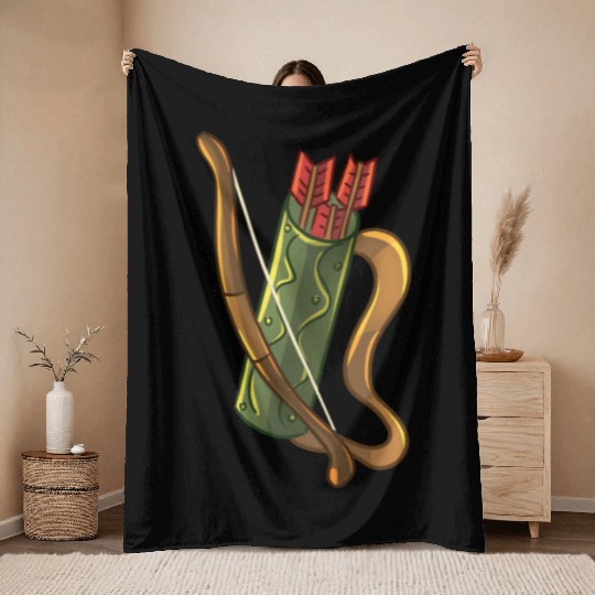 Robin Hood Arrowand Quiver Throw Blankets