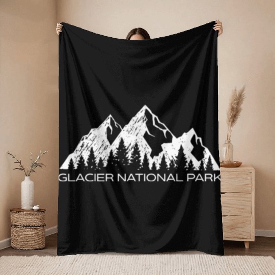 Glacier National Park Montana Gift Glacier Nationa Throw Blankets