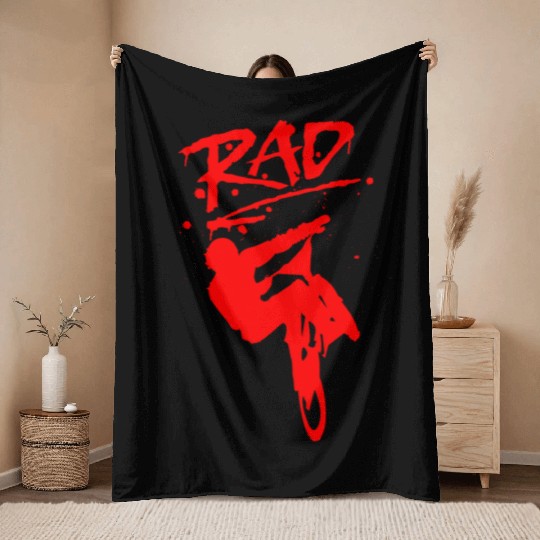 RAD BMX Bike Grafitti 80s Movie Radical Throw Blankets