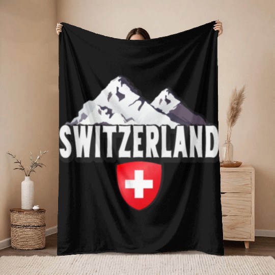 Switzerland Home Mountains Swiss Throw Blankets