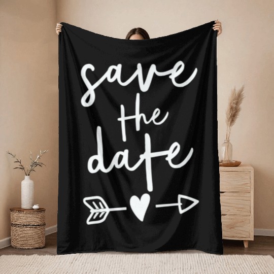 Bride Couple Engagement Save The Date Wedding Throw Blankets