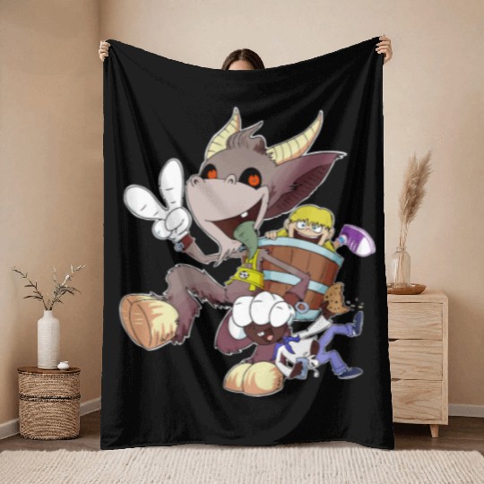 Kids Love Krampus Season Throw Blankets