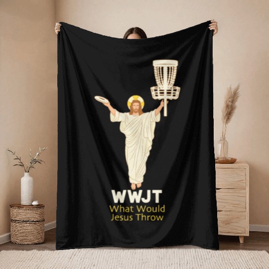 Disc Golf What Would Jesus Throw Ultimate Frisbee Throw Blankets